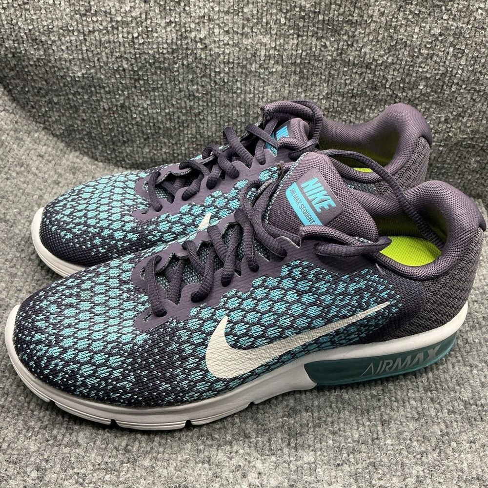 Nike Air Max Sequent 2 GS Running Shoes Size 8 Purple Blue
